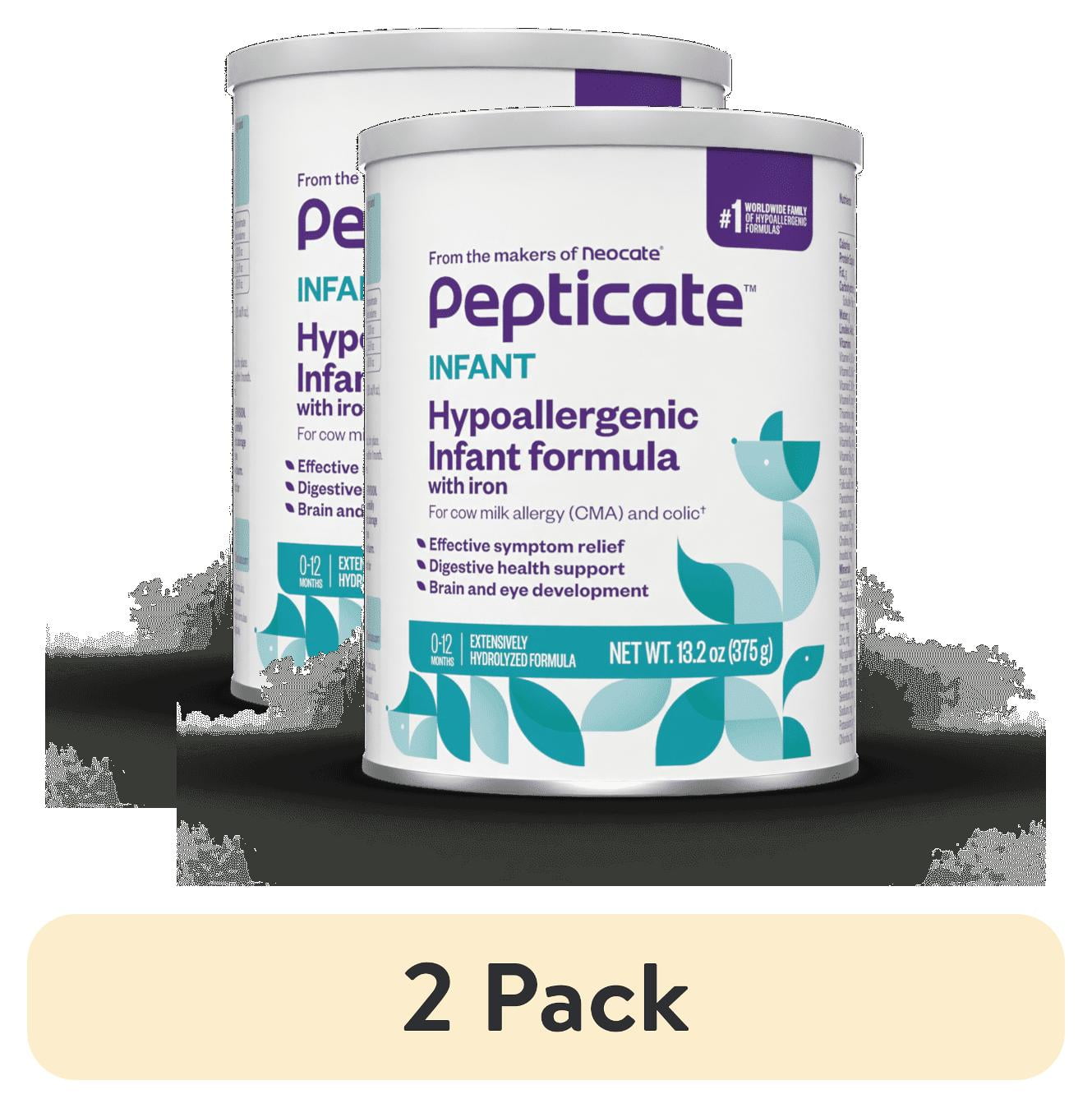 (2 pack) Pepticate Baby Formula, Hypoallergenic Powdered Infant Formula