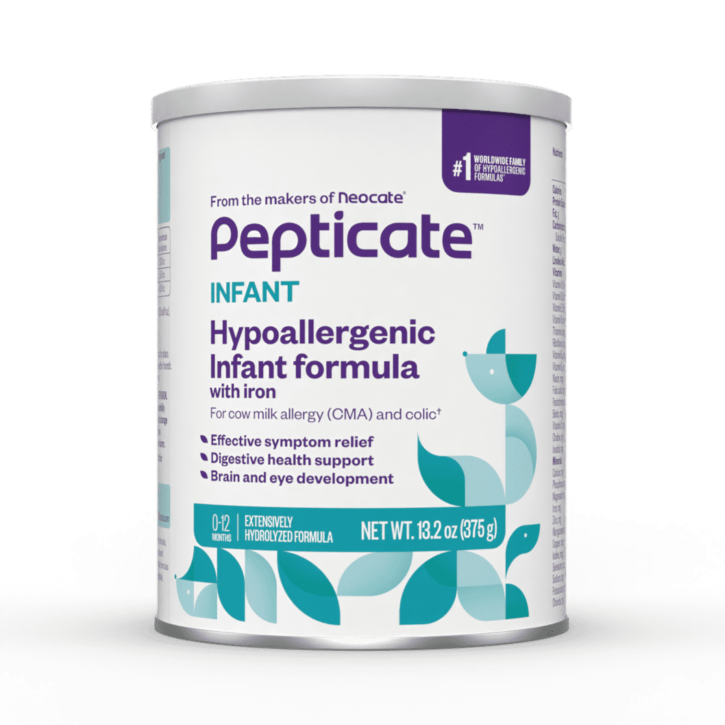 Pepticate Baby Formula, Hypoallergenic Powdered Infant Formula for Cow Milk Allergy, with Omega 3 DHA, ARA, Iron & Prebiotics, 13.2oz