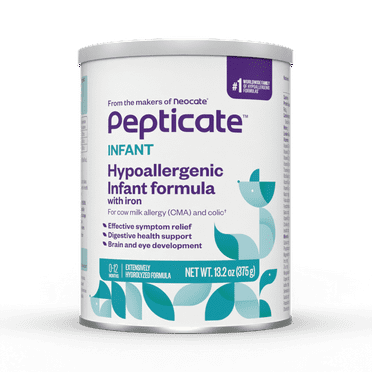 Pepticate Baby Formula, Hypoallergenic Powdered Infant Formula for Cow Milk Allergy, with Omega 3 DHA, ARA, Iron & Prebiotics, 13.2oz