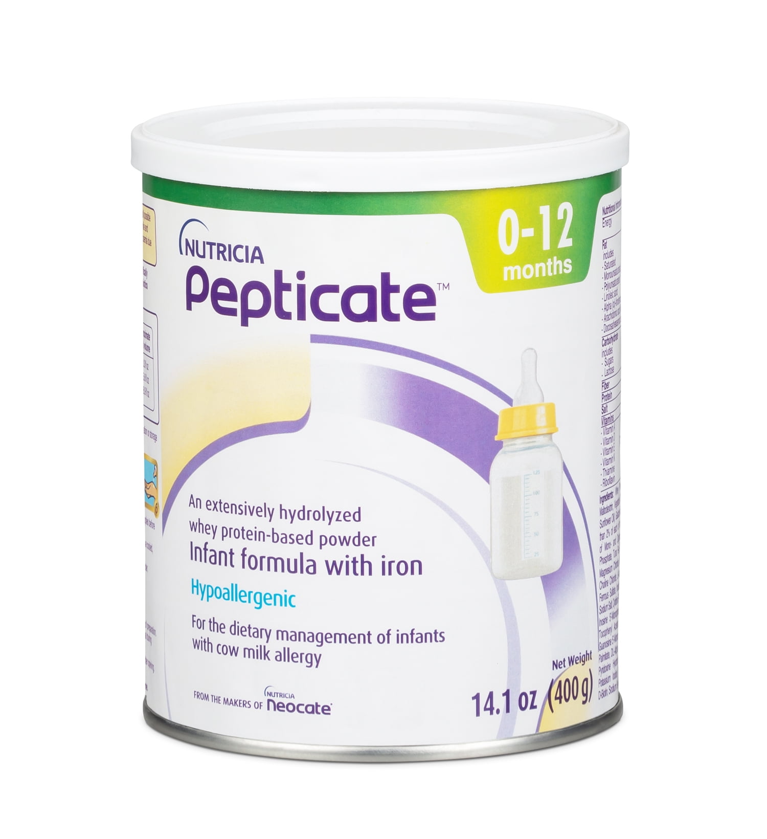 Pepticate Baby Formula, Hypoallergenic Powdered Infant Formula for Cow