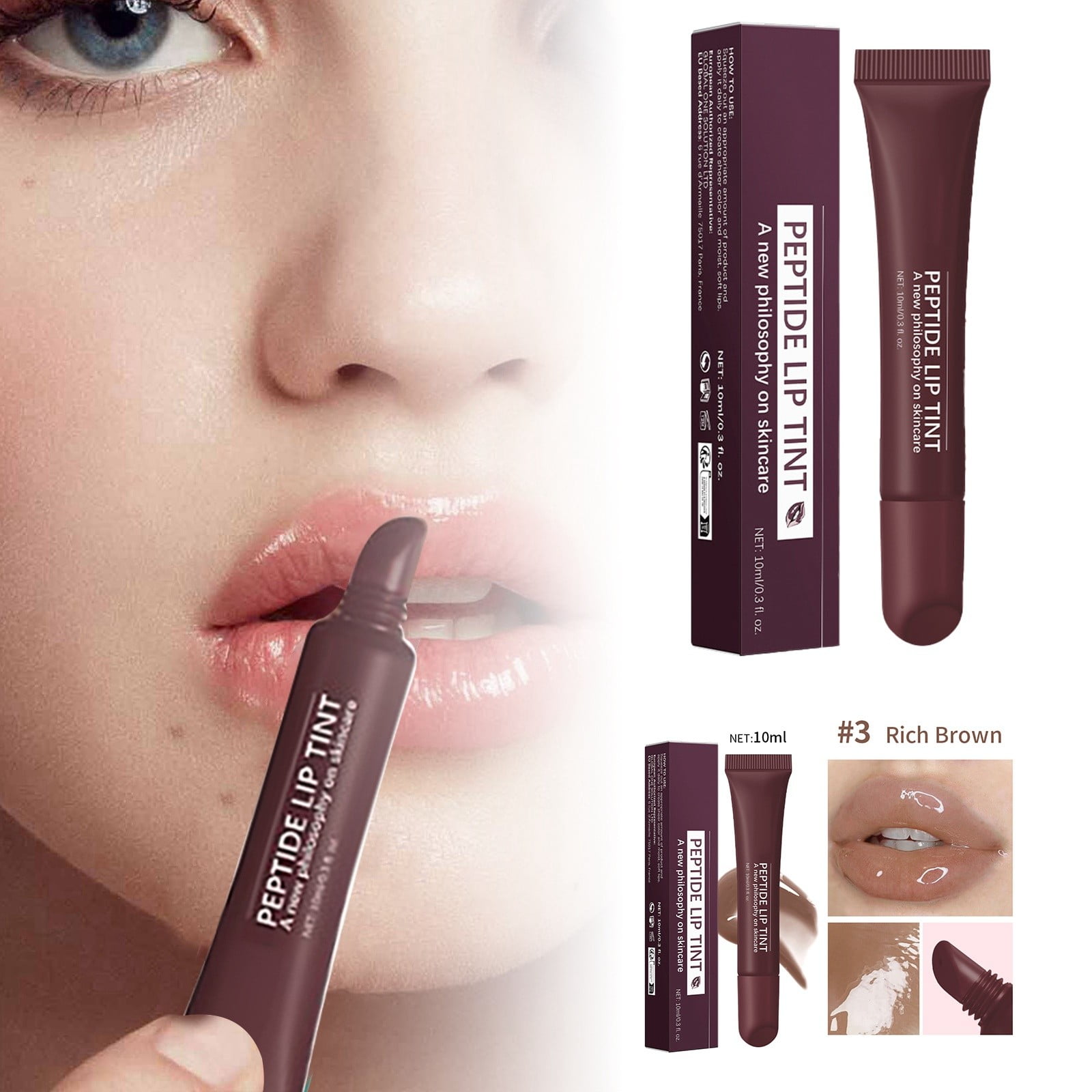 Peptide Colored Lipstick Moisturizing And Protecting The Lips