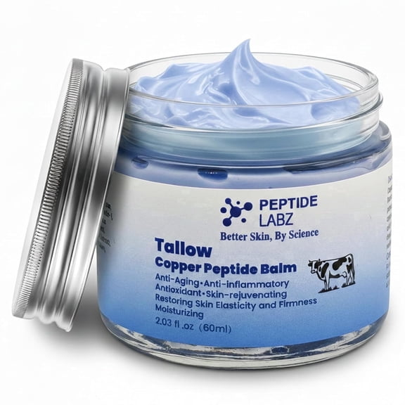 Peptide Labz Copper Peptide Balm with Grass-Fed Tallow & Honey Extract Copper Tripeptide-1, Licorice Root Nourishing Skin Moisture Balm