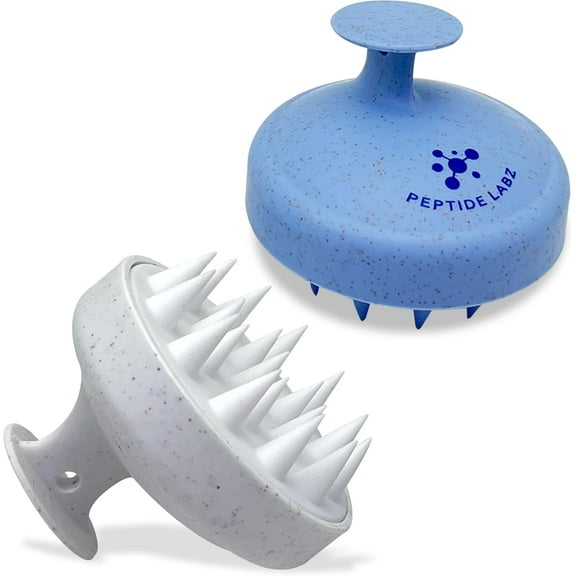 Peptide Labz Scalp Massager Shampoo Brush – Eco-Friendly Wheat Straw & Silicone Bristles