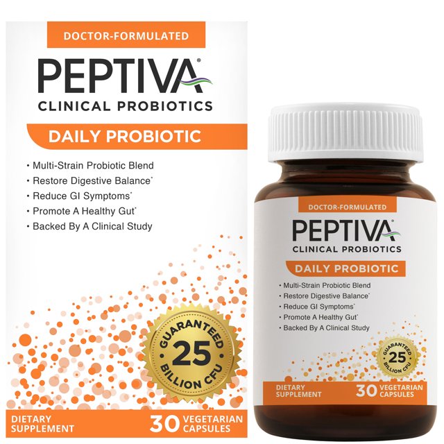 Peptiva Daily Probiotic, 25 Billion CFU, MultiStrain Probiotics, 30