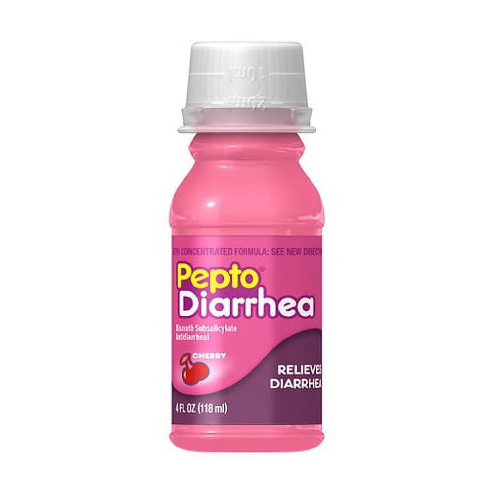 Pepto Bismol Anti Diarrhea and Upset Stomach Reliever Liquid, Cherry, 4