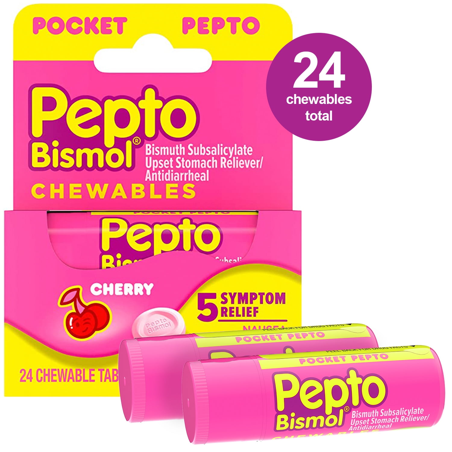 Portable P & G Pepto Bismol for Upset Stomach & Diarrhea, 2 Pack in ...