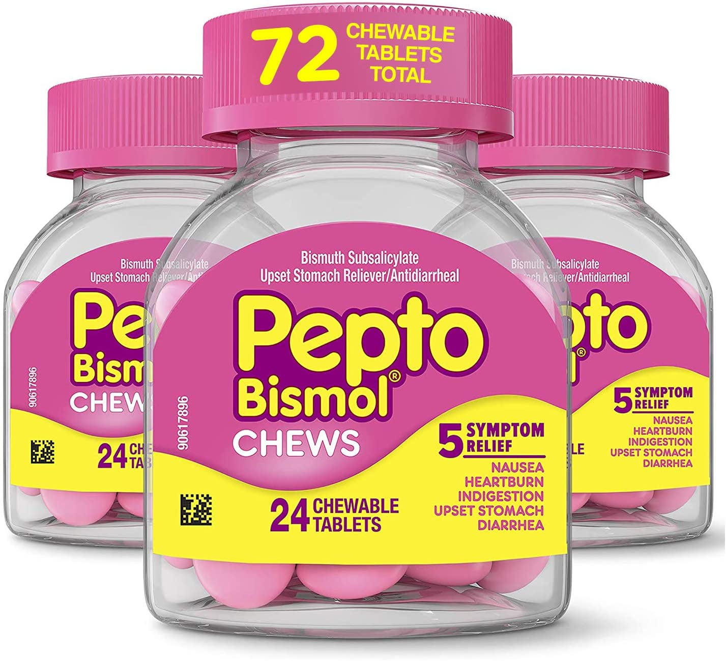 Pepto Bismol Chews, Upset Stomach Relief, Bismuth Subsalicylate, Multi