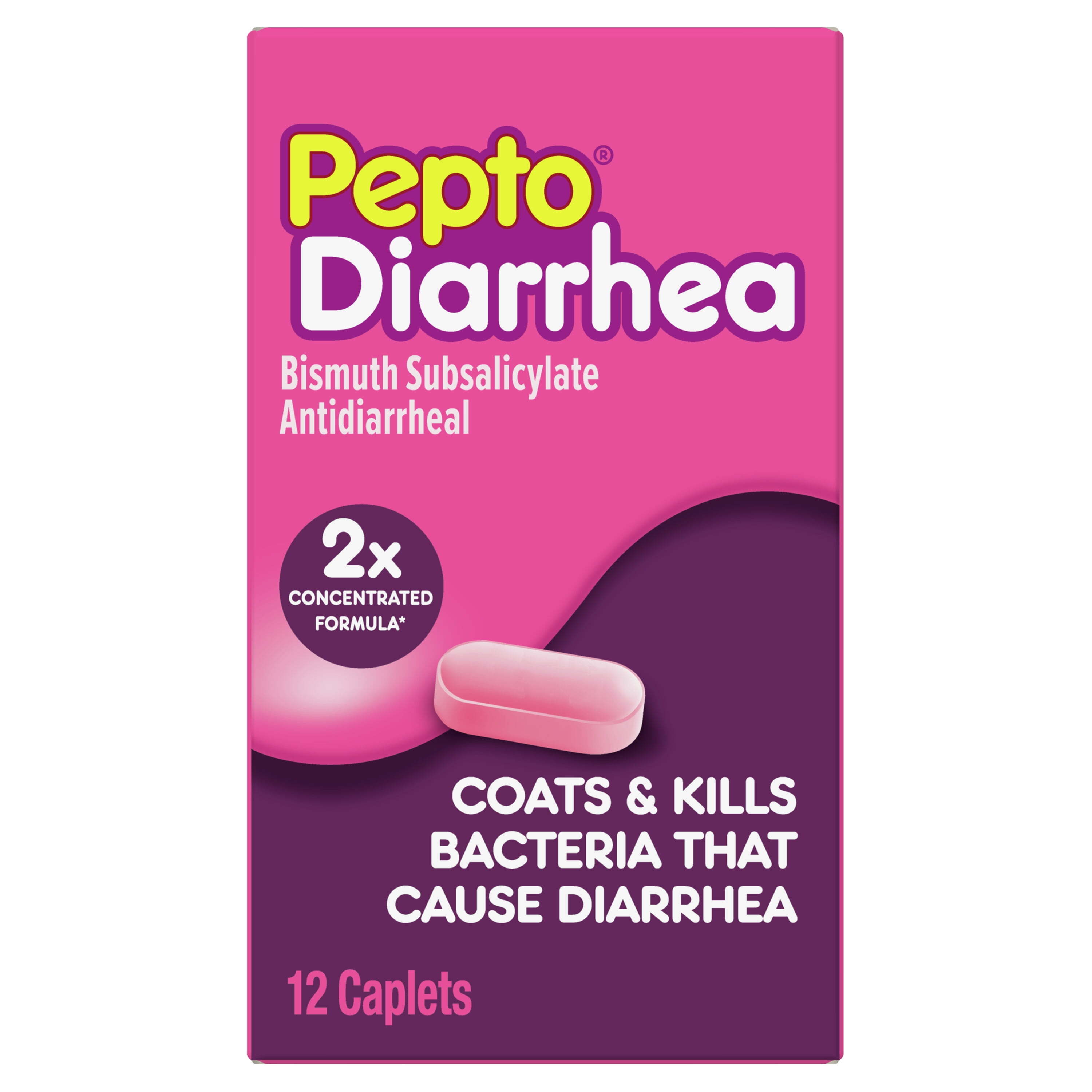 Pepto Bismol Diarrhea Caplets, Fast Anti Diarrhea Relief, over-the-Counter Medicine, 12 Caplets - image 1 of 9