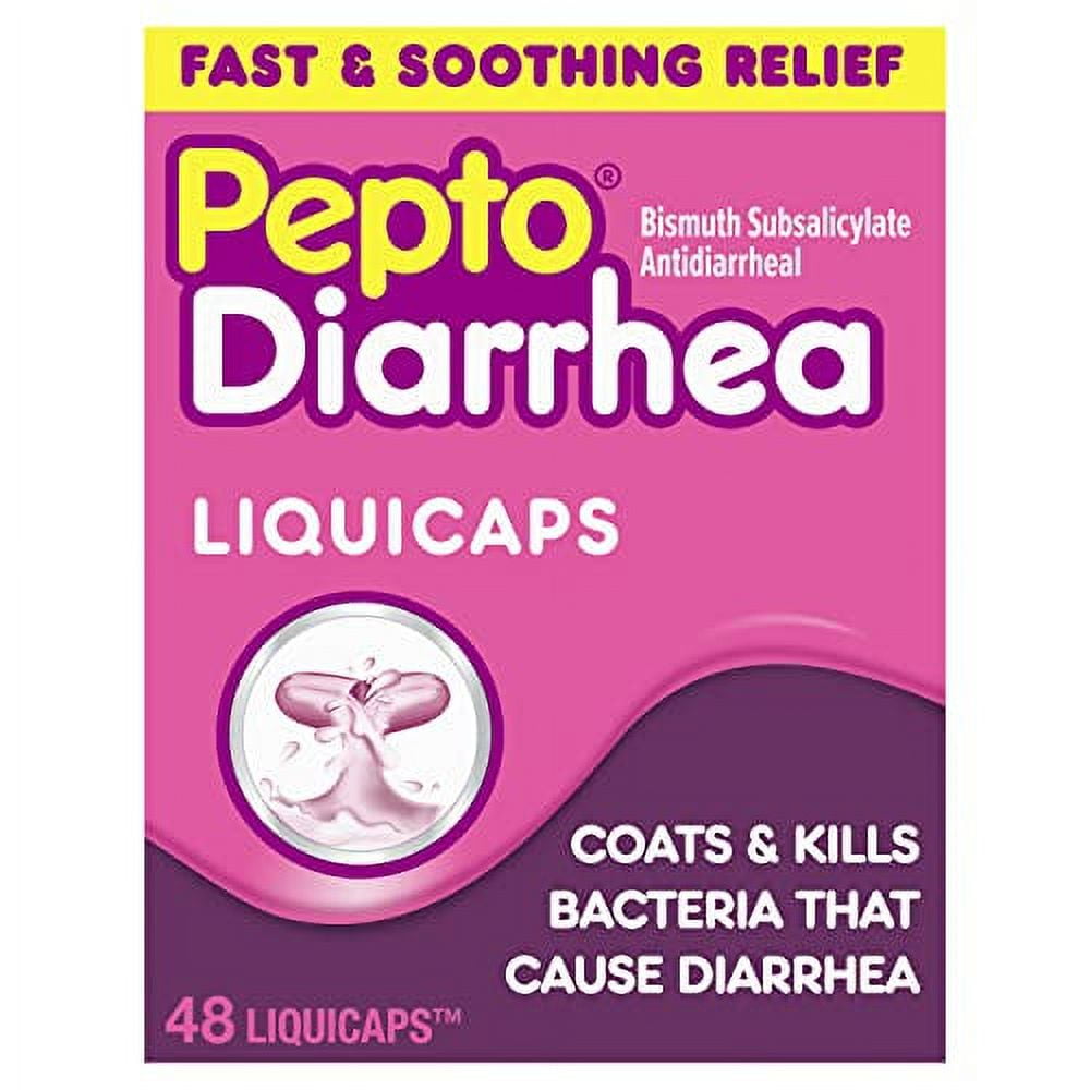 Pepto Bismol Diarrhea LiquiCaps, Anti Diarrhea Medicine for Fast
