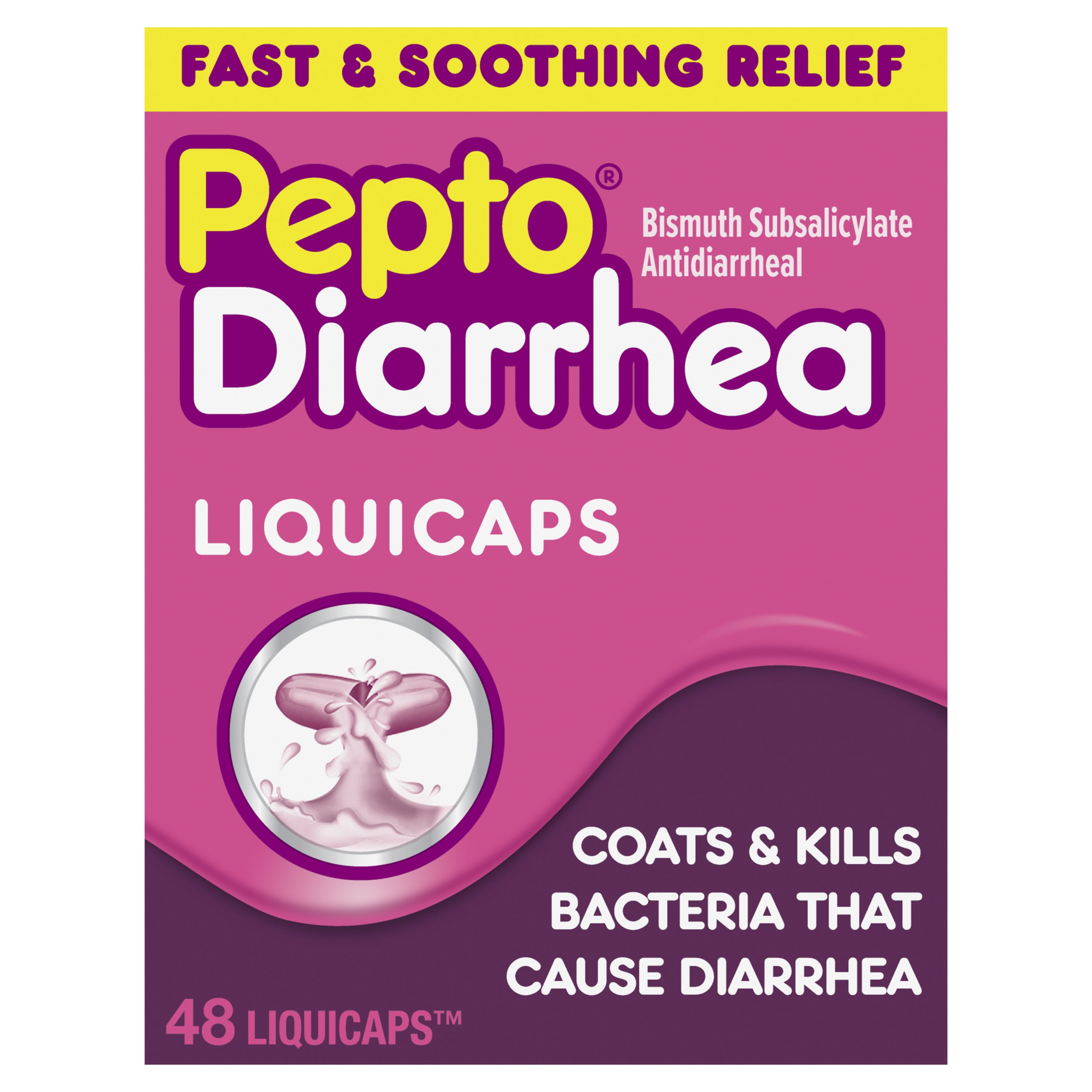 Pepto Bismol Diarrhea Liquicaps, Relief for Upset Stomach and Diarrhea