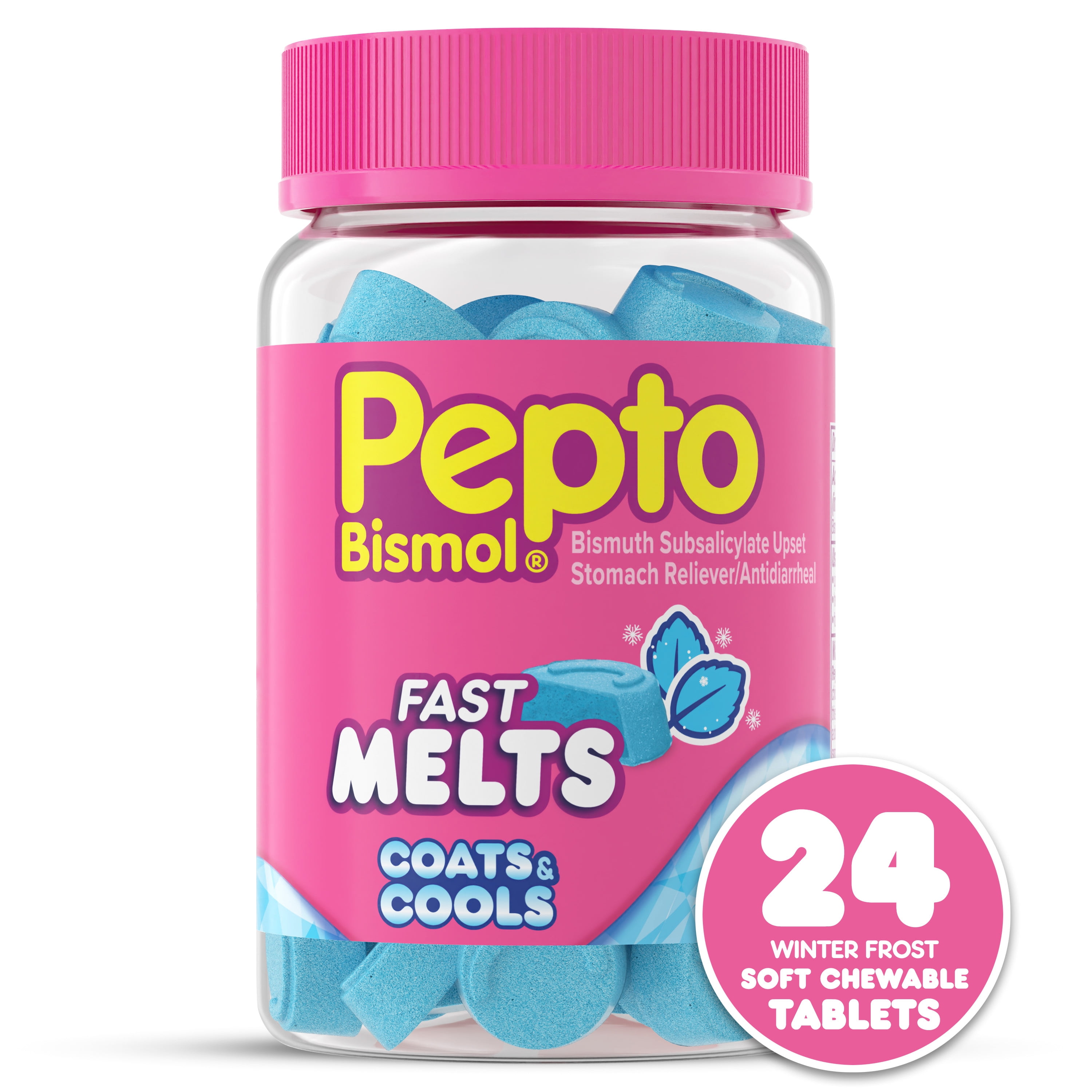 Pepto Bismol Fast Melts, Chewable Tablets Indigestion and Diarrhea ...