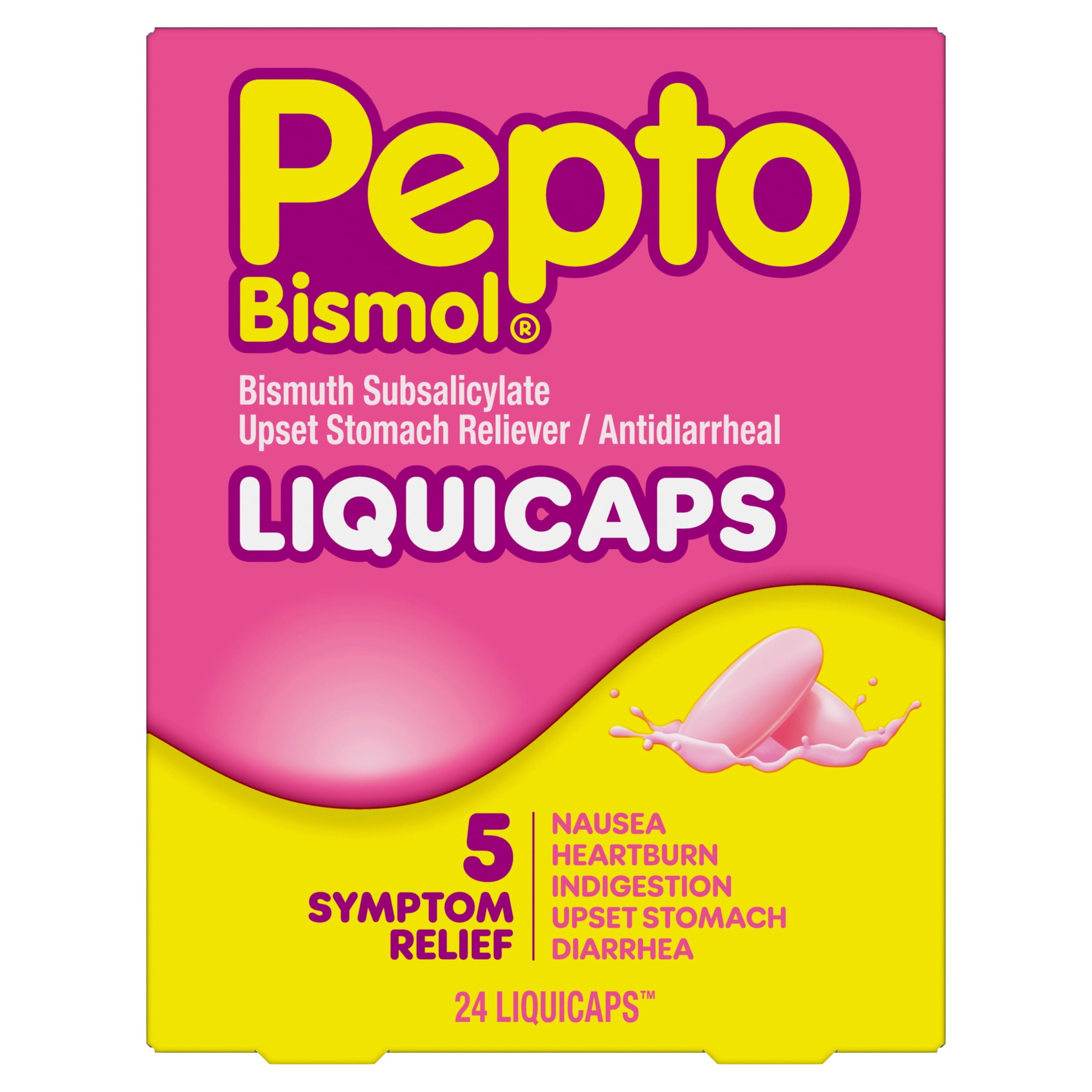 Pepto Bismol Liquicaps, Upset Stomach Relief, Stomach Relief, Anti-Diarrheal, 24 Count