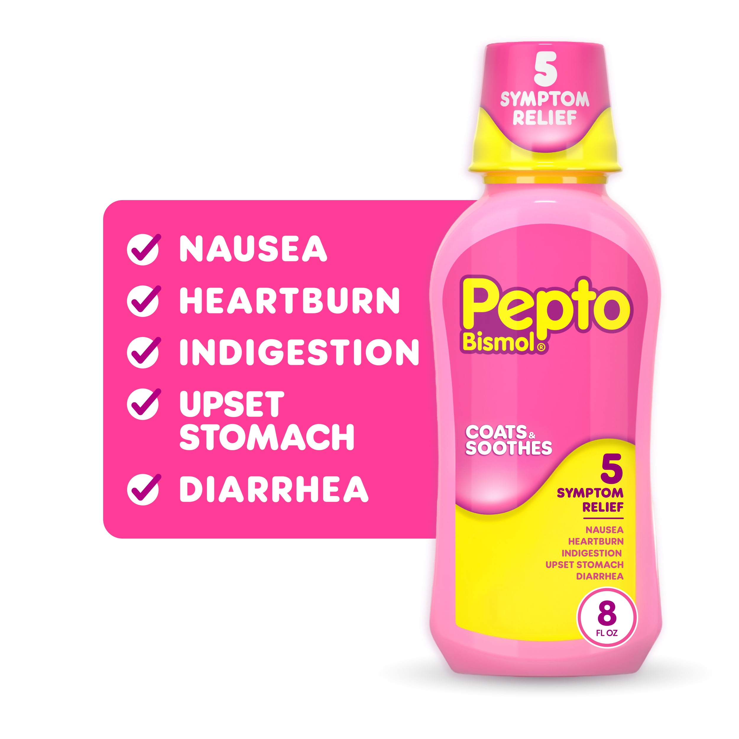 Pepto Bismol Liquid, Indigestion and Anti-Diarrhea Stomach Relief, Original, 8 Fl oz