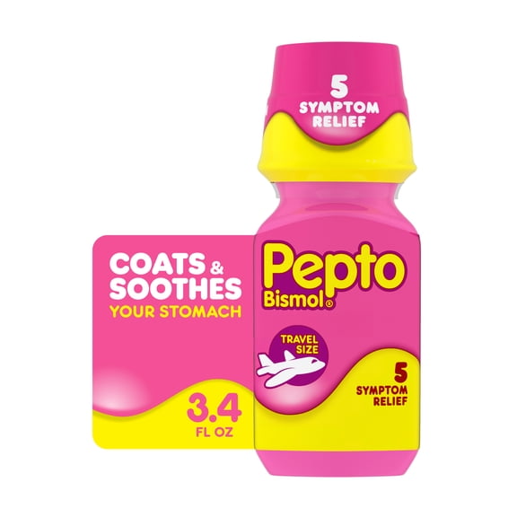 Pepto Bismol Liquid, Indigestion and Anti-Diarrhea for Stomach Relief, Original, 3.4 Fl oz