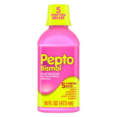 Pepto Bismol Liquid, Indigestion and Anti-Diarrhea Stomach Relief, Original, 16 Fl oz