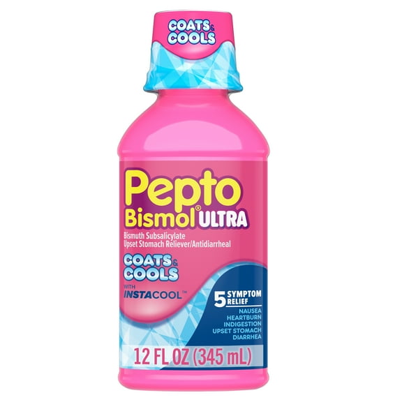 Pepto Bismol Liquid Ultra, Indigestion and Anti-Diarrhea Stomach Relief, Instacool, 12 Fl oz