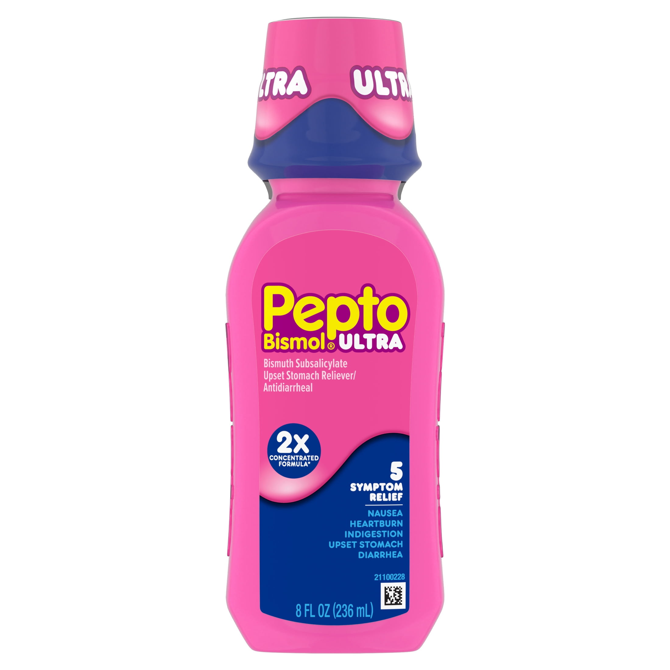Pepto Bismol ULTRA Liquid, Fast 5-Symptom Stomach Relief, Upset Stomach Relief, 8 Oz