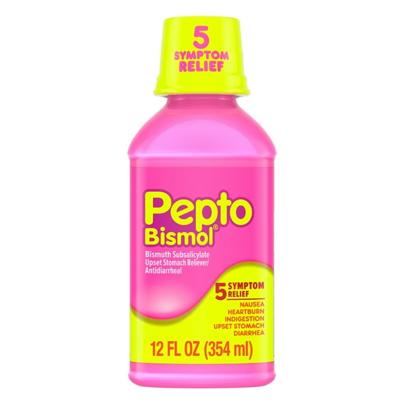 Pepto Bismol Liquid, Upset Stomach & Diarrhea Relief, Over-the-Counter Medicine, 12 oz