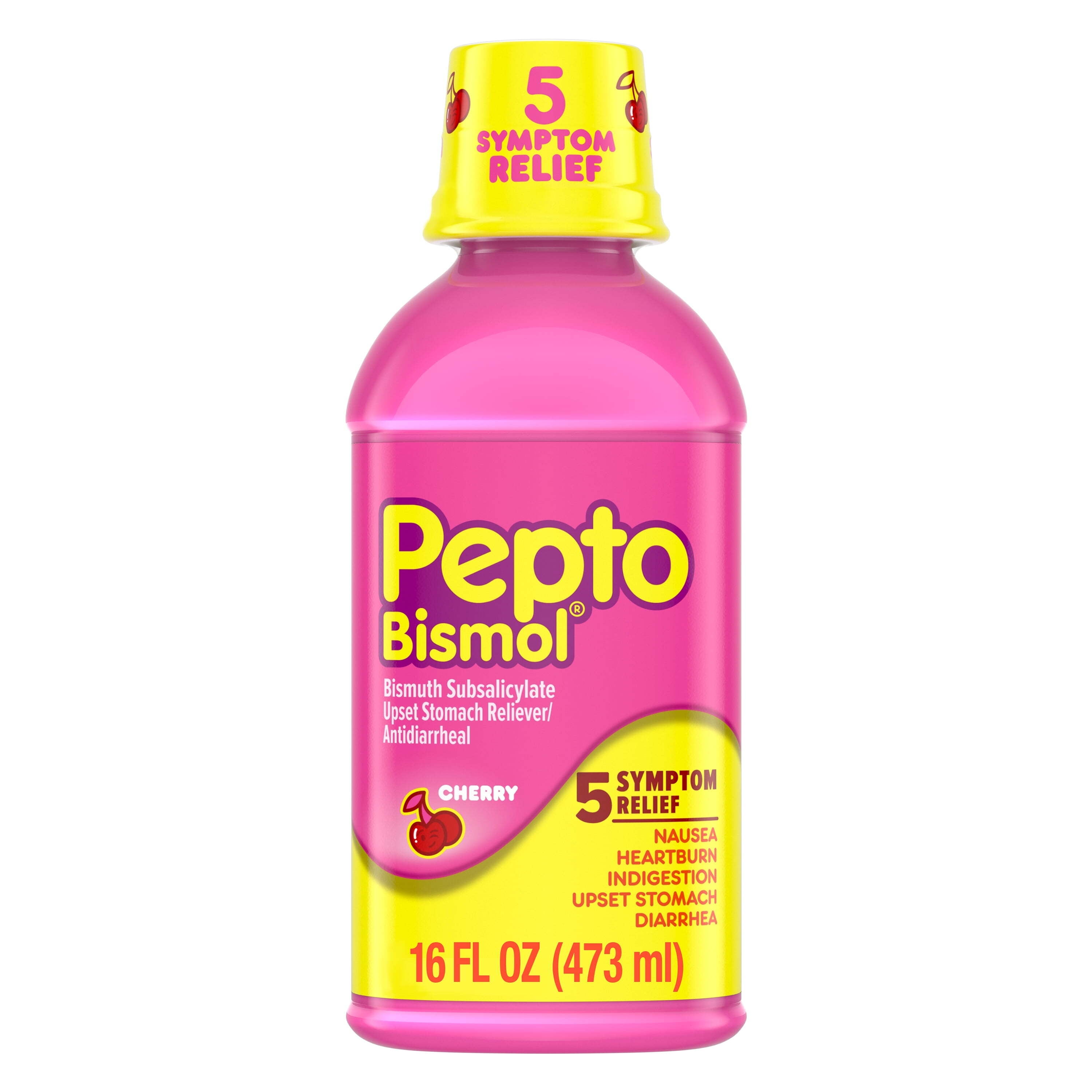 Pepto Bismol Liquid, Indigestion and Anti-Diarrhea Stomach Relief, Cherry, 16 Fl oz