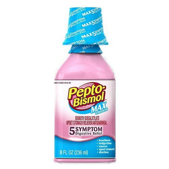Pepto-Bismol Maximum Strength Liquid Relives Upset Stomach - 8 Oz, 6 Pack
