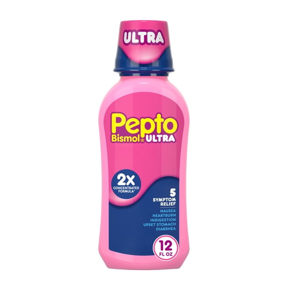 Pepto Bismol ULTRA Liquid, Upset Stomach Relief, Stomach Relief, Anti-Diarrheal, 12 Fl oz