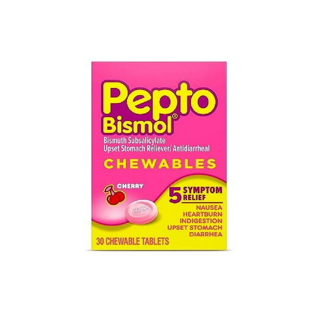 Pepto Bismol Upset Stomach Relief Cherry 30 Chewable Tablets