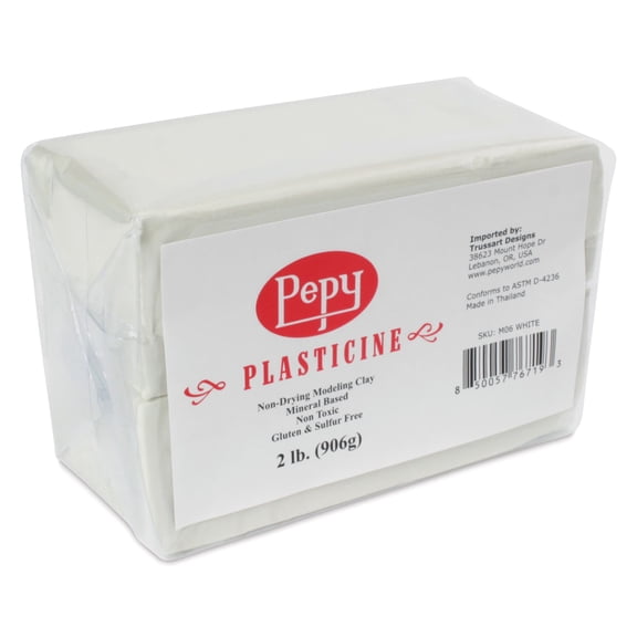 Pepy Plasticine Mineral Based Clay - White, 2 lb