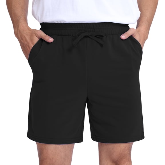 Pepypepy Men’s Athletic Shorts – 100% Cotton, Lightweight & Soft with Pockets, Black, S-XXL