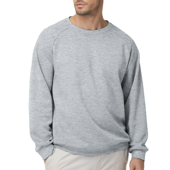 Pepypepy Men’s Cotton Crewneck Pullover – Lightweight Long Sleeve Sweatshirt in Solid Colors, S-XXL
