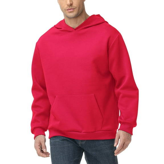 Pepypepy Men’s Pullover Hoodie 100% Cotton – Double-Knit Solid Color Long Sleeve Sweatshirt for Everyday Comfort and All-Season Style, S-XXL