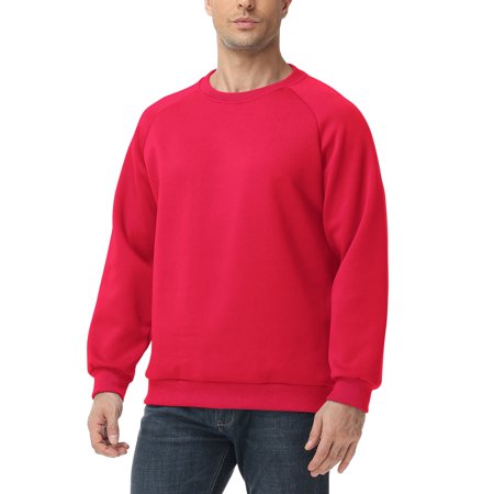 Pepypepy Men’s Pullover Sweatshirt – 100% Cotton Double-Knit Crewneck, Solid Long Sleeve Top,Sizes: S-XXL