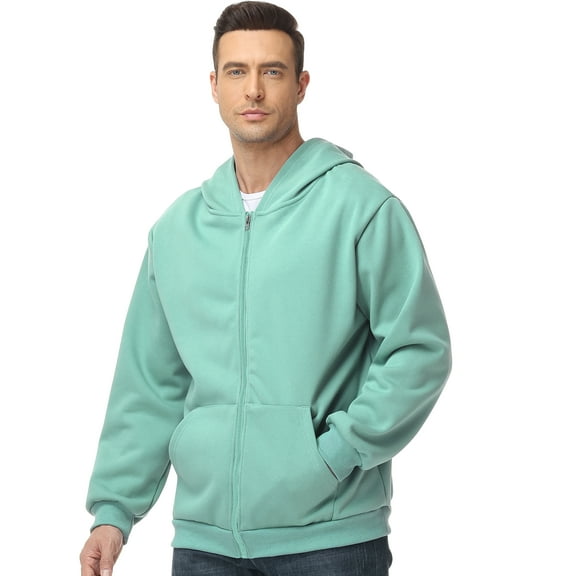 Pepypepy Men’s Zip Up Hoodie – 100% Cotton Fleece Sweatshirt with Front Pocket for Everyday & Outdoor Wear, Sizes S-XXL