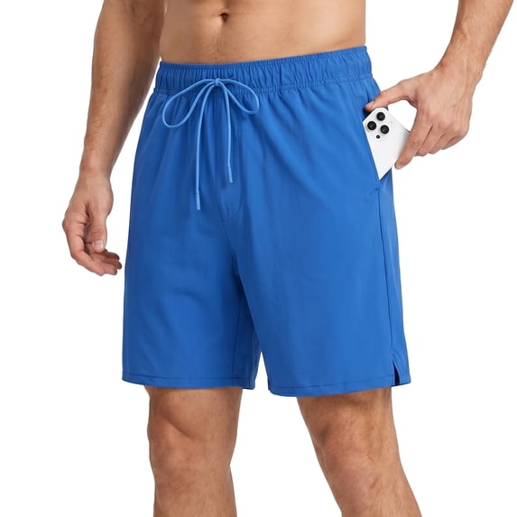 Pepypepy Quick-Dry Gym Shorts for Men with Zipper Pocket, Athletic Workout Shorts, Size S-XXL