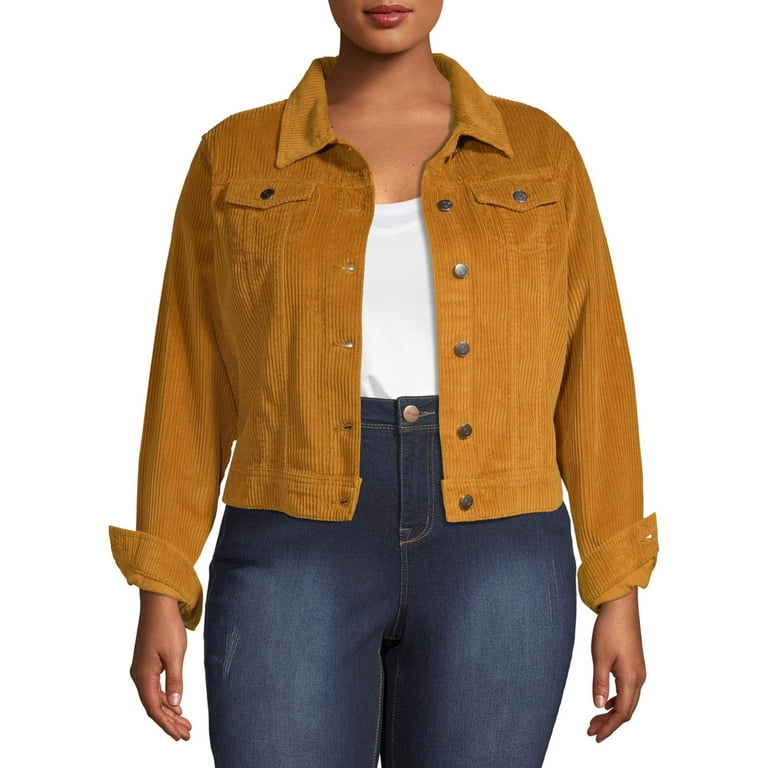 Corduroy jacket womens plus size new arrivals
