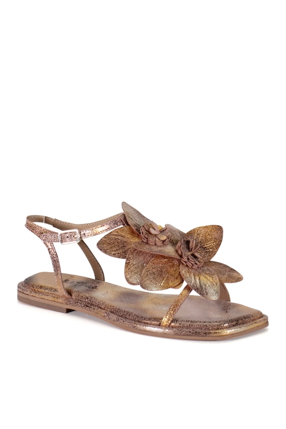 True Women's Per Shing Floral Leather Sandal (Blush, 6/37EU)