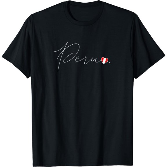 Perú Simple Love Peruvian Flag Heart on Peru T-Shirt