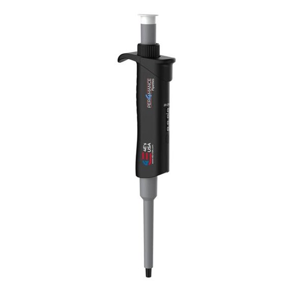 Per4mance P4SA0301005 10-100ul Single-Channel Adjustable Volume Pipette, Dark Grey