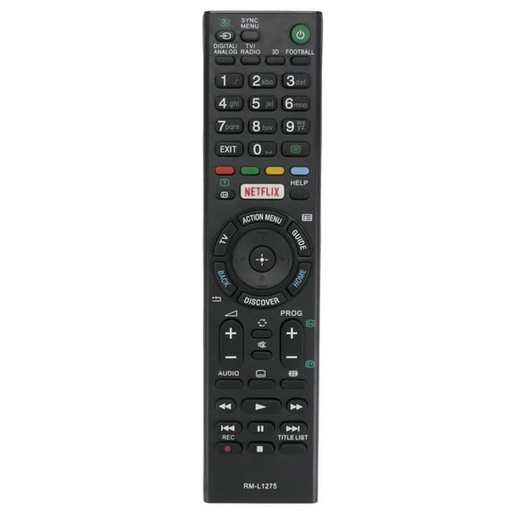 PerFascin RM-L1275 Universal Remote Control for Sony TV RM-ED036/RM-GA019/RMT-TX100, Black