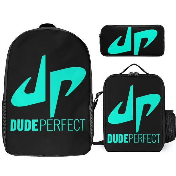 PerFect Dude Anime Print School Bag 3 Pcs Set, Backpack, Lunch Bag, Pencil Storage Bag