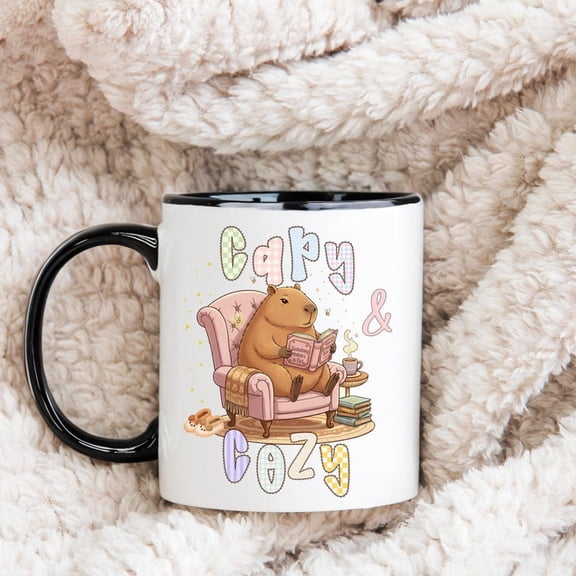 PerS1onalized C1Apybara Cozy Animal Accent Mugs Cute Coffee Cups, Gift for Readers, Home DE1cor, Animal Lover Mug, Coffee Gif for F11RIENDS
