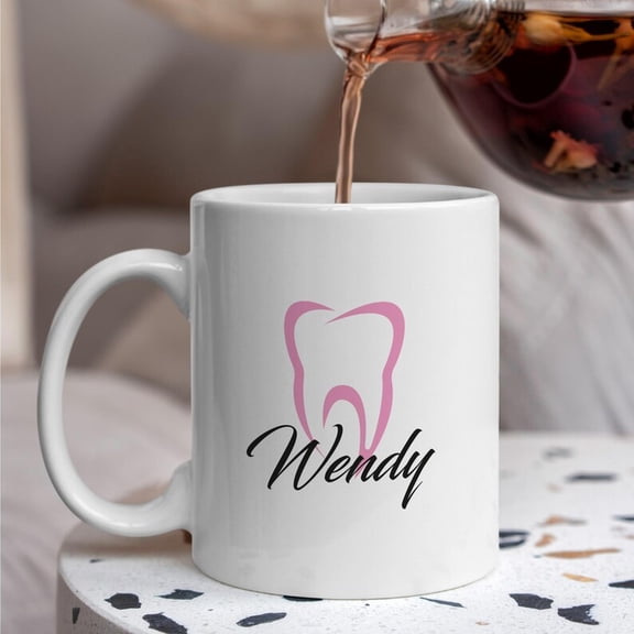 PerS1onalized DentiS1offee Mug, Dental Nurse Gift, Coffee Lover Gift, Ceramic Mug, Graduation Gift, Custom Dentist Mug, a1ssistant Gift