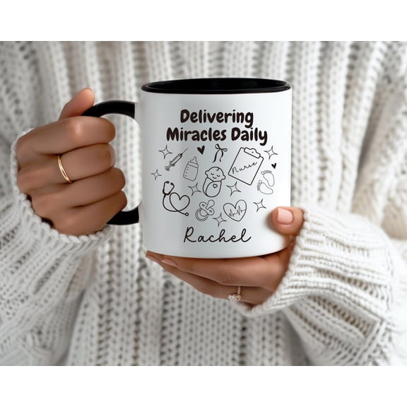 PerS1onalized LaB1Or and Delry Nurse Mug, Custom Name Nurse gift, NICU Nurse Appreciation Gift, Maternity Nurse Gift, Nurse Graduation Gift