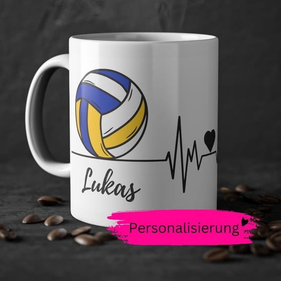 PerS1onalized name mug volleyball, volleyball player gift idea birthday friend, C1OACH, team , spor trainer, coffee mug, tea