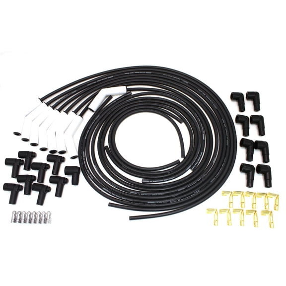 PerTronix 808215HT 8mm Ceramic Boot Spark Plug Wires, 45 Degree, Black
