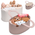 thumbnail image 1 of PeraBella 2-in-1 Baby Diaper Caddy Organizer, Portable Diaper Storage Basket -Dusty Pink, 1 of 9