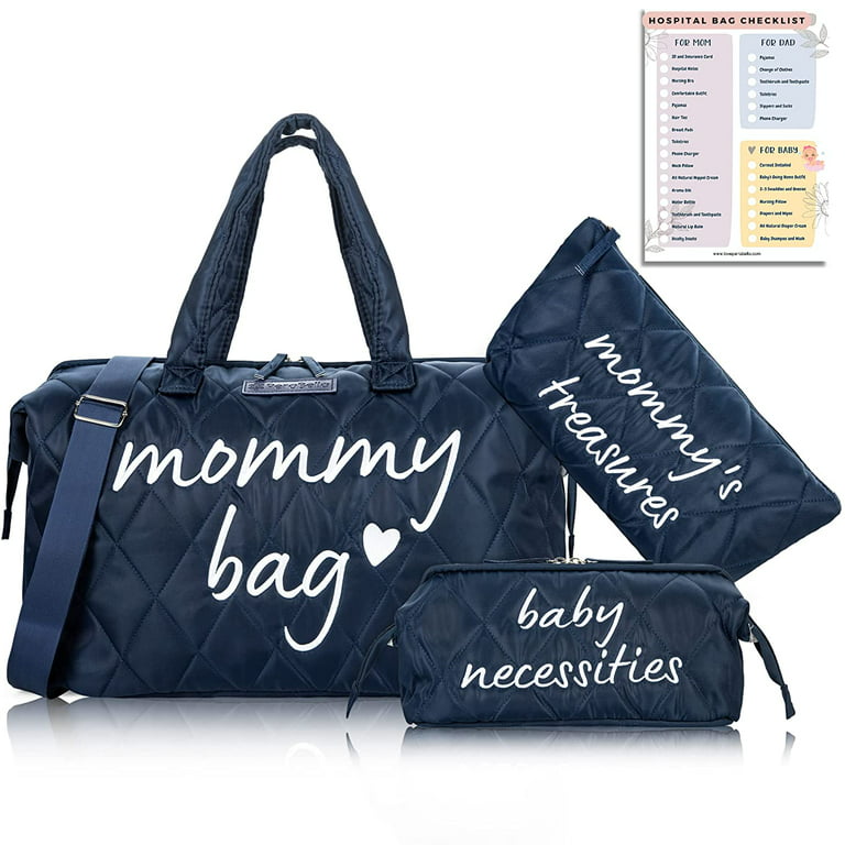 Perabella Mommy Bag for Hospital, Mom Bag Diaper Bag Tote, Mommy Hospital Bag, Mom Hospital Bags for Labor and Delivery Essentials, Maternity Bag for