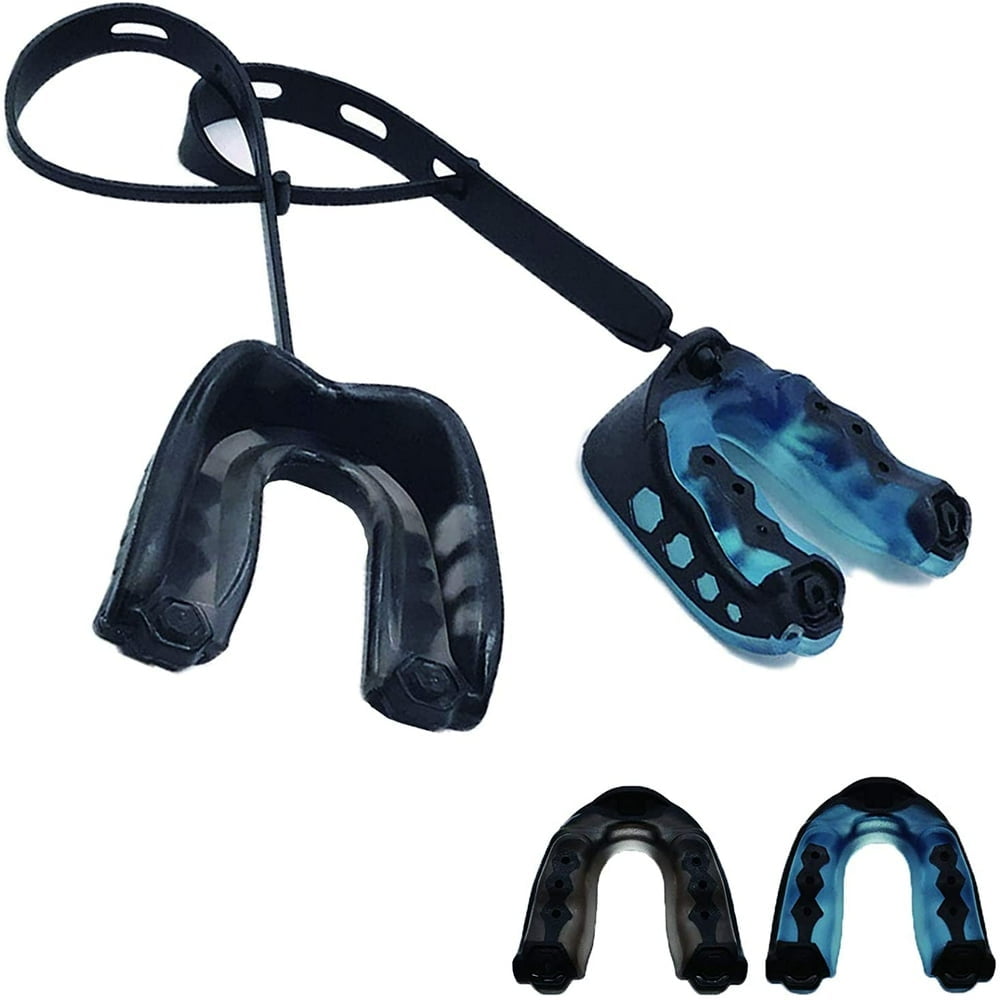 Peralng 2 Pieces Moldable Braces Mouthguard Football Mouthpiece Sports(02)