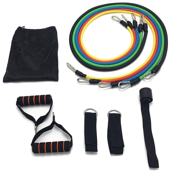 Peralng Stackable Up To 105lbs Exercise Resistance Bands Set with Door Anchor (11 Piece)