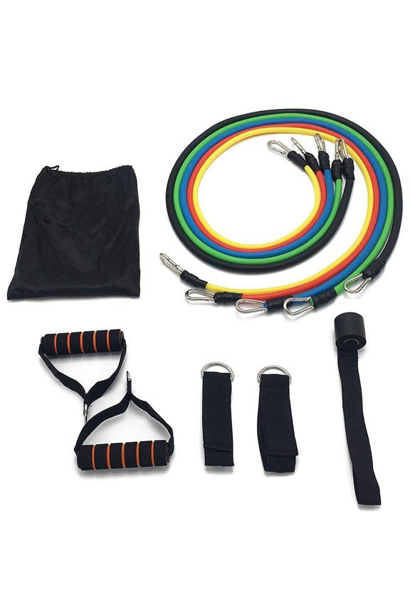 Peralng Stackable Up To 105lbs Exercise Resistance Bands Set with Door Anchor (11 Piece)