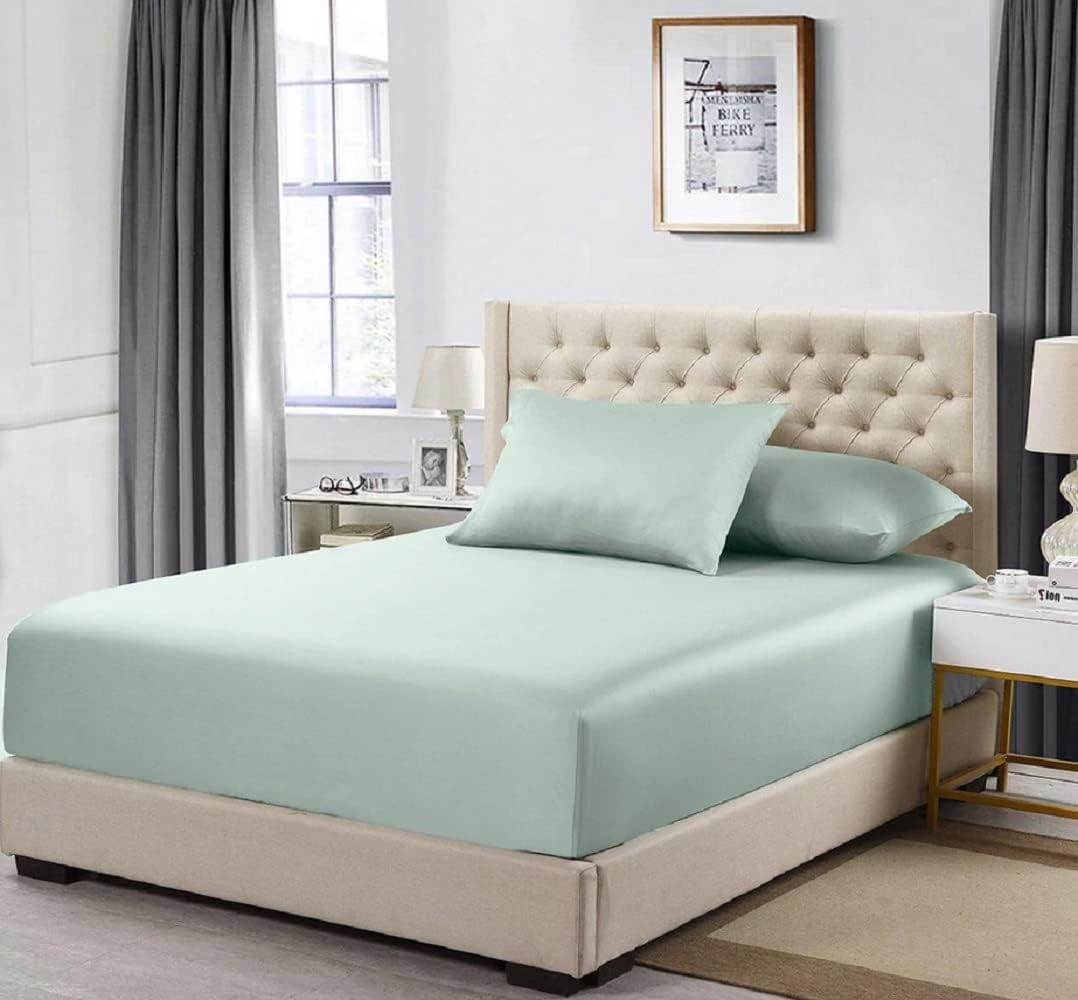 Percale Fitted Sheet, Extra Deep Pocket (22 Inches) Queen Size Fitted